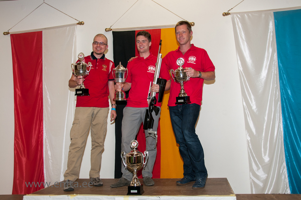 Best three PCP shooters. Third place Sergey Zubenko RU, Second place Simon Ayers UK, First place John Costello UK